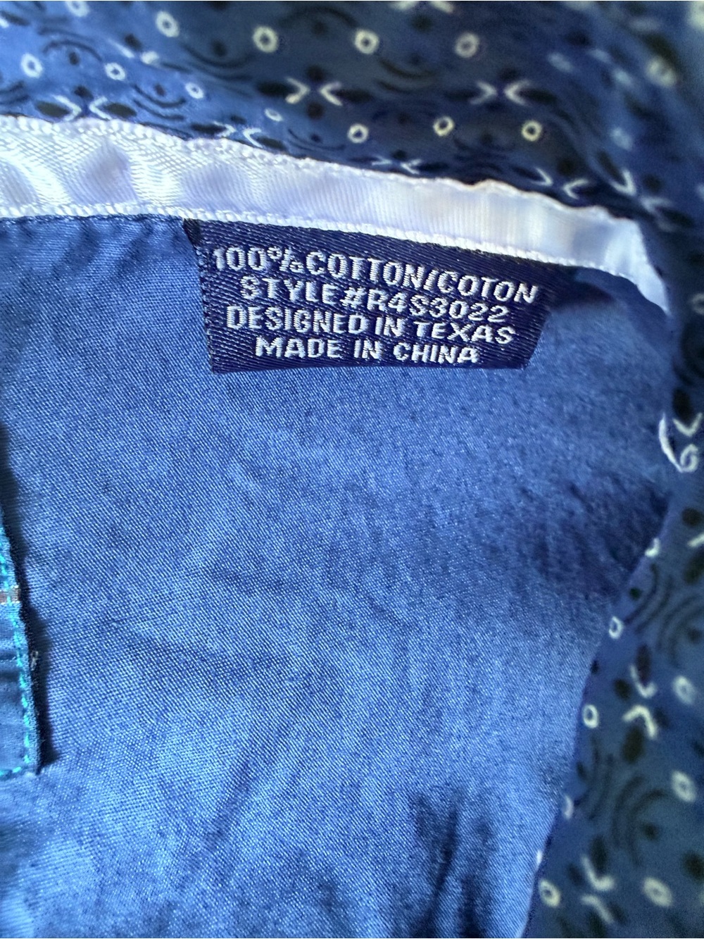 Panhandle Rough Stock Blue Western Pearl Snap Shirt XXL Whipstitch Geo Rodeo - Picture 4 of 13